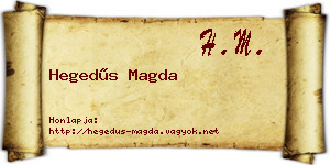 Hegedűs Magda névjegykártya
